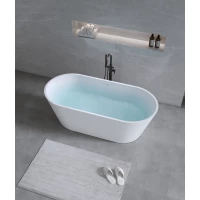 Ванна из литьевого мрамора Timo Elissa Solid Surface ELISSA1500 150x74 см, отдельностоящая, белый матовый