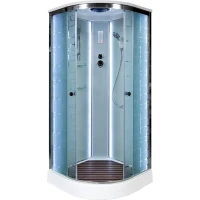 Душевая кабина 100x100x220 см Deto EM1510LED матовое с прозрачным узором