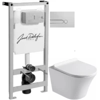 Комплект подвесной унитаз MEER MR-2104 + система инсталляции Jacob Delafon E5504-N + E4326-CP