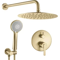 Душевой комплект Rea Ontario REA-P5502 200 мм, со смесителем, золотой матовый