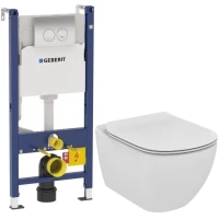 Комплект подвесной унитаз Ideal Standard Tesi T007901 + T352701 + система инсталляции Geberit 458.124.21.1