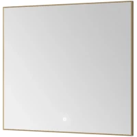 Зеркало Armadi Art 543-080-G 80x70 см, с LED-подсветкой, сенсорным выключателем, диммером, антизапотеванием, золотой