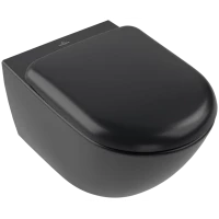 Унитаз подвесной Villeroy & Boch Antao 4674T0R7 безободковый, торнадо, черный матовый