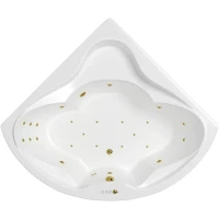 Акриловая ванна Whitecross Konsul 0110.150150.100.ULTRA.GL 149,5x149,5 см, с гидромассажем, угловая, белый