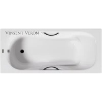 Ванна чугунная Vinsent Veron Aura VAU1707542H/VH0015BL 170x75 см, с ручками, белый