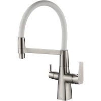 Смеситель для кухни Zorg SH 818-8 SATIN с подключением к фильтру, гибким изливом, сатин