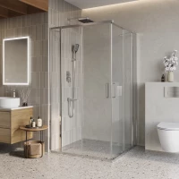 Душевой уголок BelBagno Luce LUCE-A-22-90+30-C-Cr 120x120 см, профиль хром, стекло прозрачное