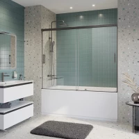 Шторка на ванну Cezares Tandem Soft TANDEM-SOFT-VF-2-180/145-C-GM-IV 180 см, профиль оружейная сталь матовый, стекло прозрачное