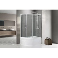 Душевой уголок с поддоном Royal Bath RB8120BK-T-R 120x80 см R, профиль белый, стекло прозрачное