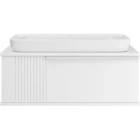 Тумба под раковину Brevita Savoy SAV-09090-0101Я 90 см, подвесная, со столешницей, белый матовый