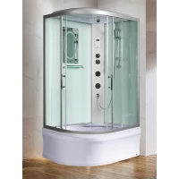 Душевая кабина WeltWasser Halle 1204 R 10000003315 120x90x217 см R, с крышей, гидромассажем, высокий поддон, профиль матовый хром, стекло прозрачное