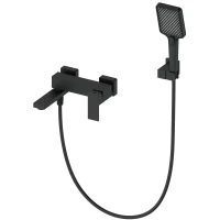 Смеситель для ванны Wonzon & Woghand Cube WW-88639016-MB с душевым гарнитуром, черный матовый