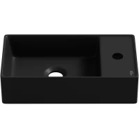 Раковина Wellsee WC Area 321805000 41x23 см L, рукомойник, черный матовый
