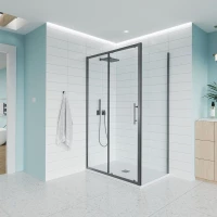 Душевой уголок Veconi Evo E1-SP-GR-11070-01-C9 110x70 см, профиль графит матовый, стекло прозрачное