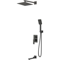 Душевой комплект Grossman Style 501.K35.05.210 304x193 мм, со смесителем, черный матовый