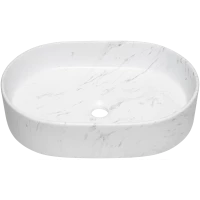 Раковина-чаша Brevita Nuage MU0055B-MWM 50x35 см, накладная, белый мрамор