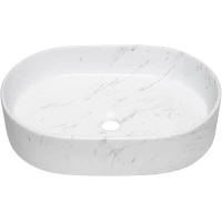 Раковина-чаша Brevita Nuage MU0055B-MWM 50x35 см, накладная, белый мрамор