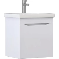 Тумба под раковину Vigo Grani 028 белый 46 см, подвесная, белый глянец/белый матовый