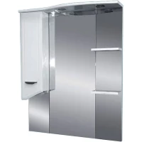 Зеркальный шкаф Misty Дрея Э-Дре02075-01СвЛ 72x100 см L, с подсветкой, выключателем, белый глянец