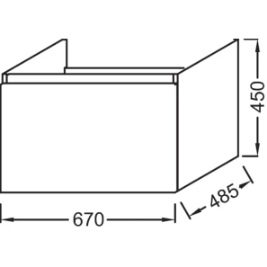 Изображение товара тумба серый антрацит глянец 67 см jacob delafon odeon up eb860-442