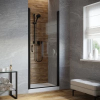 Душевая дверь Vegas Glass EP LUX 85 02M 02 R 85 см R, профиль черный матовый, стекло шиншилла