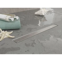 Душевой трап (лоток) Plumberia Selection In-Tile PST90MT 85,8 см, с решеткой, 2 в 1 под плитку, нержавеющая сталь