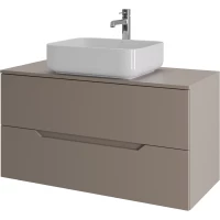 Тумба с раковиной Orange Line Li-100TuLMDF+B05-500W 100,4 см, подвесная, со столешницей, латте матовый