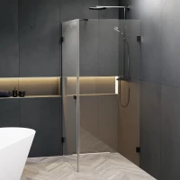 Душевой уголок Riho Scandic NXT X201 G001033121 77,2x87,2 см L, профиль черный матовый, стекло прозрачное
