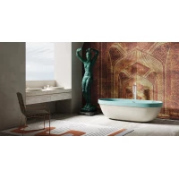 Ванна из литьевого мрамора Salini S-Stone Greca In 104821MF 180x80 см, отдельностоящая, покраска по RAL матовый полностью