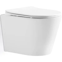 Унитаз подвесной Iberica Blanca Burgos IB.BRG.231.1B1 безободковый, с сиденьем микролифт, белый