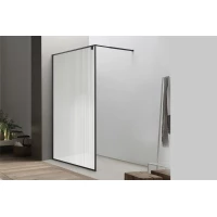 Душевая перегородка Royal Bath RB100-C-BL 99 см, профиль черный матовый, стекло рифленое