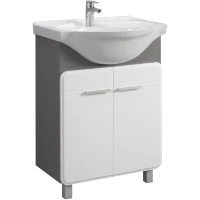 Тумба белый глянец/серый антрацит 60,8 см Belux Норд Н 65 4810924271518