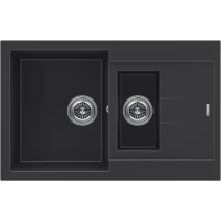 Кухонная мойка KuchenStern a-Granit Plat 60-2 207BL20 78x50 см, черный