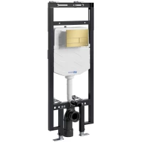 Инсталляция для унитаза WasserKRAFT Dinkel 58 58TLT.010.ME.MG04 с кнопкой смыва, золотой матовый