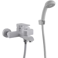 Смеситель для ванны Plstart PL3213-8 с душевым гарнитуром, белый