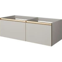 Тумба под раковину Armadi Art Quatro Cashmere 790-M2-140(70+70)-CM-MG+L 140 см, подвесная, с подсветкой, кашемир матовый