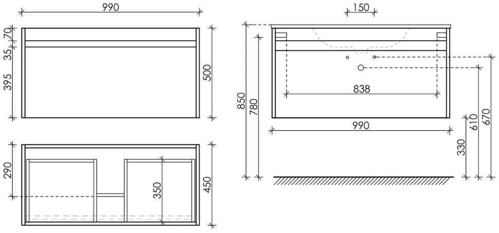 Комплект мебели дуб бардолино/белый глянец 101 см Sancos Smart SM100E + CN7003 + AR1000 SET/SM100E/CN7003/AR1000 - фото 9
