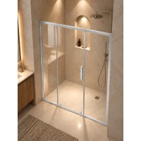 Душевая дверь MaybahGlass MGD-2748-5 145 см, профиль матовый хром, стекло прозрачное