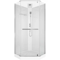 Душевая кабина Ceruttispa Chika901T 90x90x225 см, без крыши, низкий поддон, профиль хром, стекло прозрачное