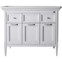 Тумба с раковиной белый серебряная патина 106 см ASB-Woodline Гранда