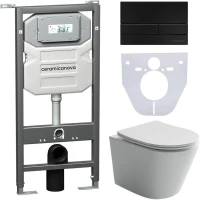 Комплект подвесной унитаз Ceramica Nova Balearica CN6000 + система инсталляции Ceramica Nova Envision Flat CN1002B + CN1000