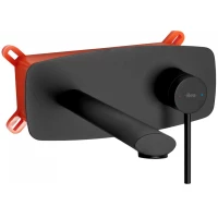 Смеситель для раковины Rea Oval REA-B8860 встраиваемый, без донного клапана, черный матовый