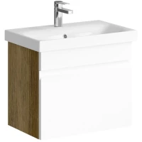 Тумба с раковиной белый глянец/дуб балтийский 60 см Aqwella Smart SRT0106DB + UMMOD60SL/1