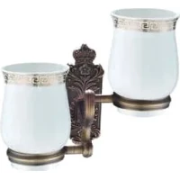 Стакан для зубных щеток Gappo G3608 двойной, настенный, бронза