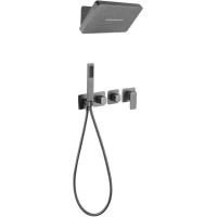 Душевой комплект Grocenberg GB5030BG 405x225 мм, со смесителем, графит