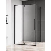 Душевая дверь AQUAme AQM7108-2-9 90 см, профиль черный матовый, стекло прозрачное