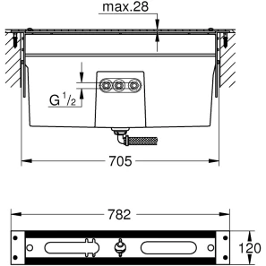Изображение товара монтажный ящик смесителя для ванны на 4-5 отверстий, монтаж на бортик grohe 29037001