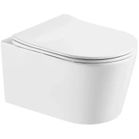 Унитаз подвесной Aquatek Оберон AQ1365T-00 безободковый, торнадо, с сиденьем микролифт, белый