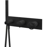 Смеситель для ванны Remer Chrono CH97D3NO встраиваемый, с душевым гарнитуром, черный матовый