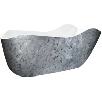 Акриловая ванна Lagard Teona Treasure Silver lgd-tna-ts 172,5x79,5 см, отдельностоящая, серебряный